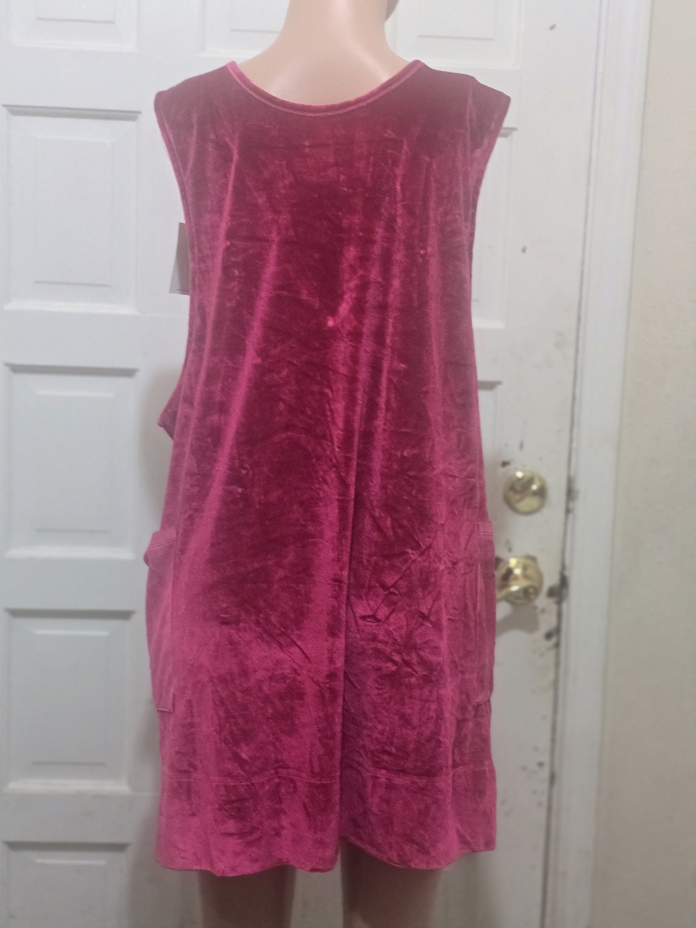 Agnes & Dora Fuchsia Velvet Pinafore Dress - Picture 7 of 9